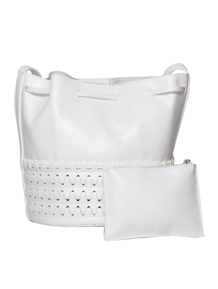 white leatherette handbag - 15013324 - Zoom Image - 1