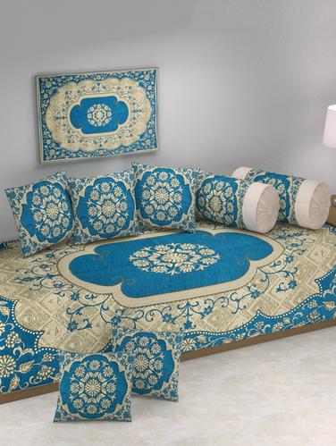8 pc Chenille Diwan set - 15013437 - Very Small Image - 1