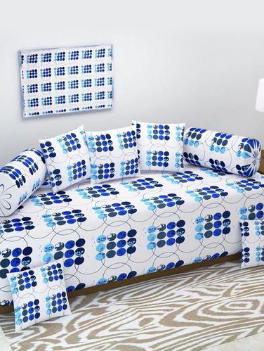 8 pc 100 % Cotton diwan set - 15013443 - Very Small Image - 1