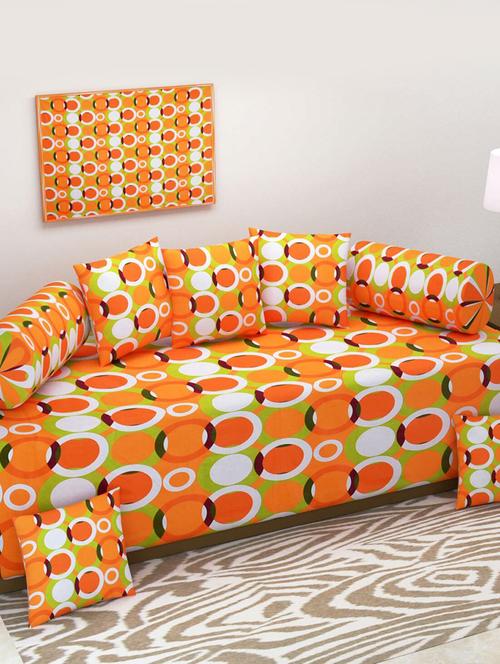 8 pc 100 % Cotton diwan set - 15013454 - Very Small Image - 1