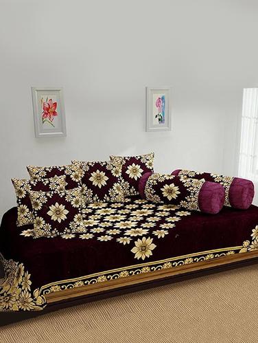 8 pc Chenille Diwan set - 15013518 - Very Small Image - 1