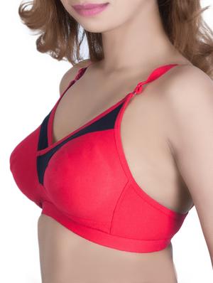 solid pink cotton bra - 15013543 - Standard Image - 2