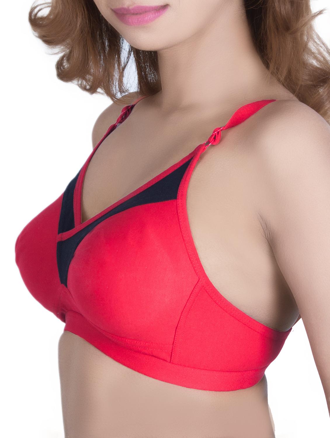 solid pink cotton bra - 15013543 - Zoom Image - 2