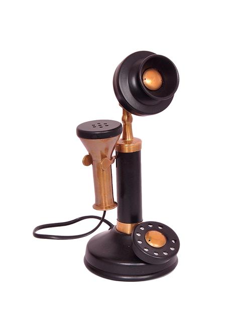 Brass Black Antique Telephone Model Non Working Only for Decorative - 15013592 - Very Small Image - 1