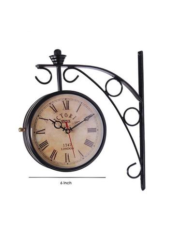 6 Inch Clock Dia Metal Antique Wall Clock Double Side Railway Clock - 15013630 - Very Small Image - 1