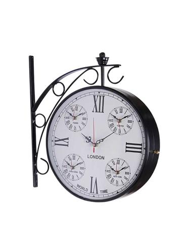 Metal 12 Inch Clock Dia Two Sided Five Time Railway Clock Wall Clock - 15013643 - Very Small Image - 1