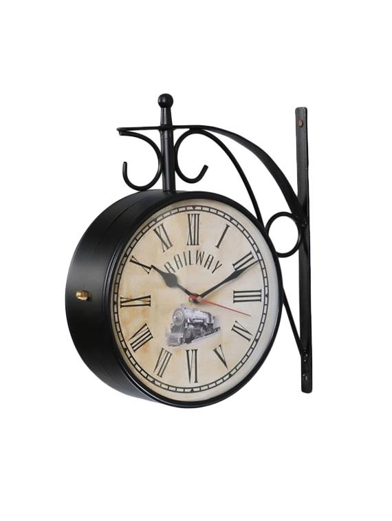 Antique Look Metal Train Station Clock Double Side Wall Clock - 15013649 - Zoom Image - 1