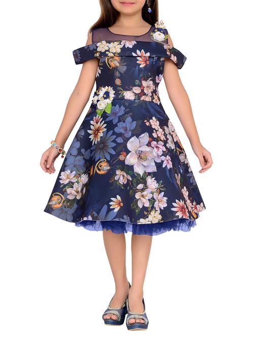 blue polyester frock - 15013766 - Standard Image - 1