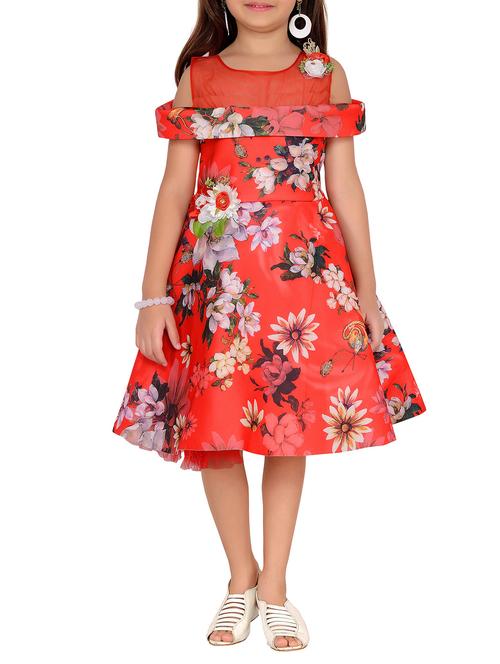 red polyester frock - 15013768 - Standard Image - 1