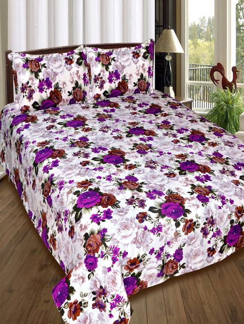 Floral Double Bedsheet With 2 Pillow Covers - 15013957 - Standard Image - 1
