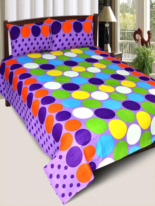 PolyCotton Double Bedsheet With 2 Pillow Covers - 15013969 - Very Small Image - 1
