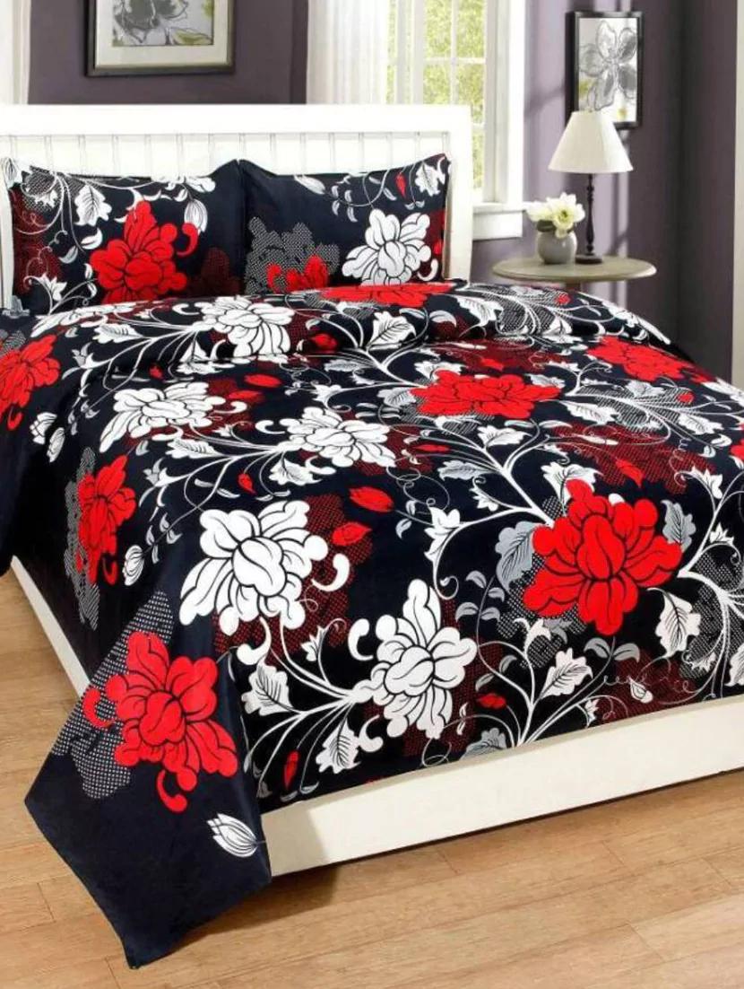 PolyCotton Double Bedsheet With 2 Pillow Covers - 15013980 - Zoom Image - 1