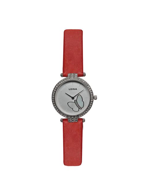 JM New Leina Style L1 Silver Dial Red Leather Belt Watch - 15013990 - Standard Image - 1