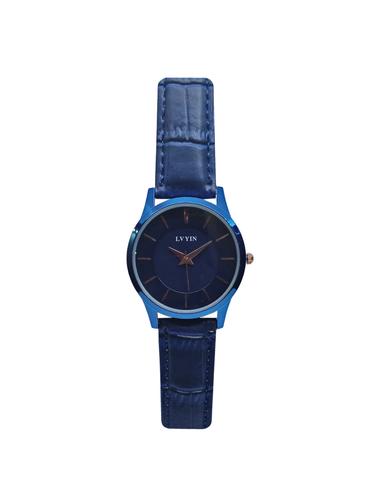 JM New Metal Dial Blue Leather Belt Watch - 15014013 - Very Small Image - 1