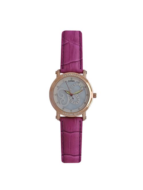 JM New Leina Style L3 Purple Leather Belt Watch - 15014018 - Very Small Image - 1