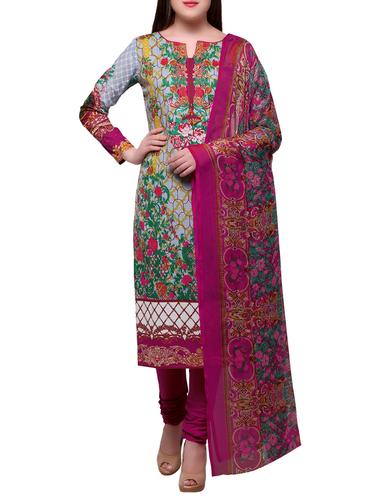 Purple churidaar suits unstitched suit - 15014060 - Very Small Image - 1