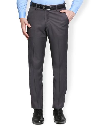 grey polyester blend flat front formal trouser - 15014082 - Very Small Image - 1