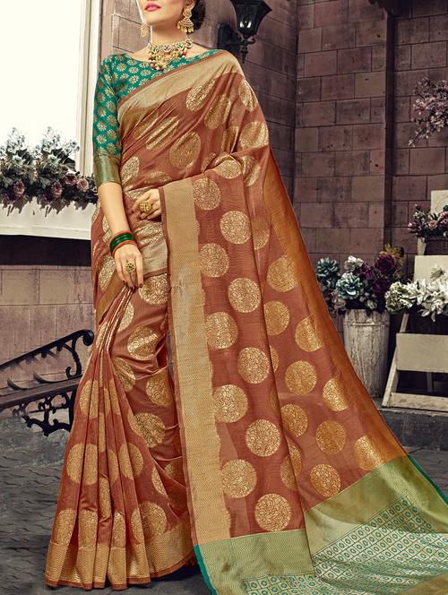 maroon silk woven saree with blouse - 15014630 - Standard Image - 1