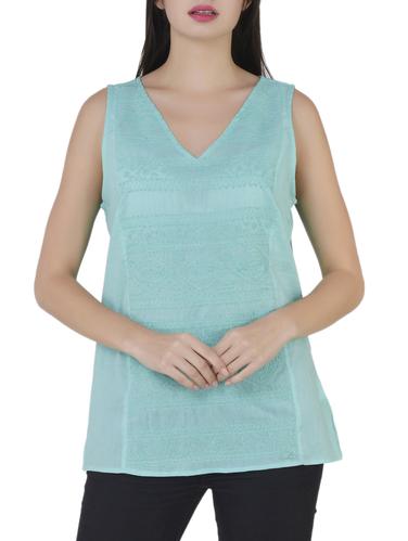 light blue cotton tunic - 15014648 - Very Small Image - 1