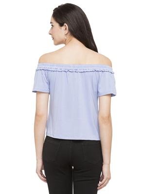 frill detail off shoulder top - 15014958 - Standard Image - 3