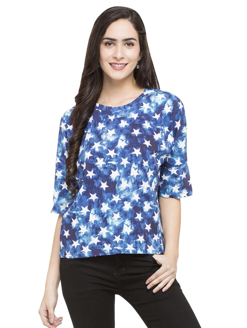 blue cotton printed top - 15014965 - Zoom Image - 1