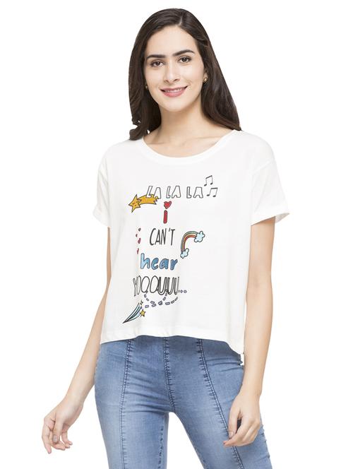 white printed tee - 15015017 - Standard Image - 1