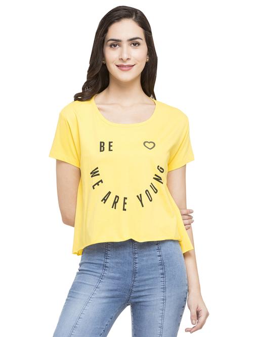 yellow quirky text tee - 15015019 - Standard Image - 1