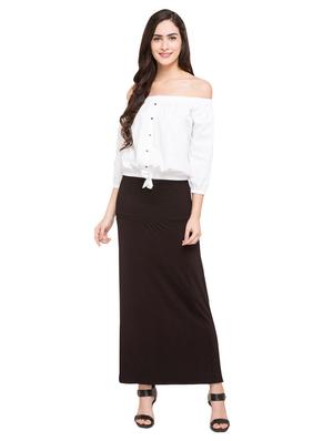 black solid straight skirt - 15015050 - Standard Image - 4