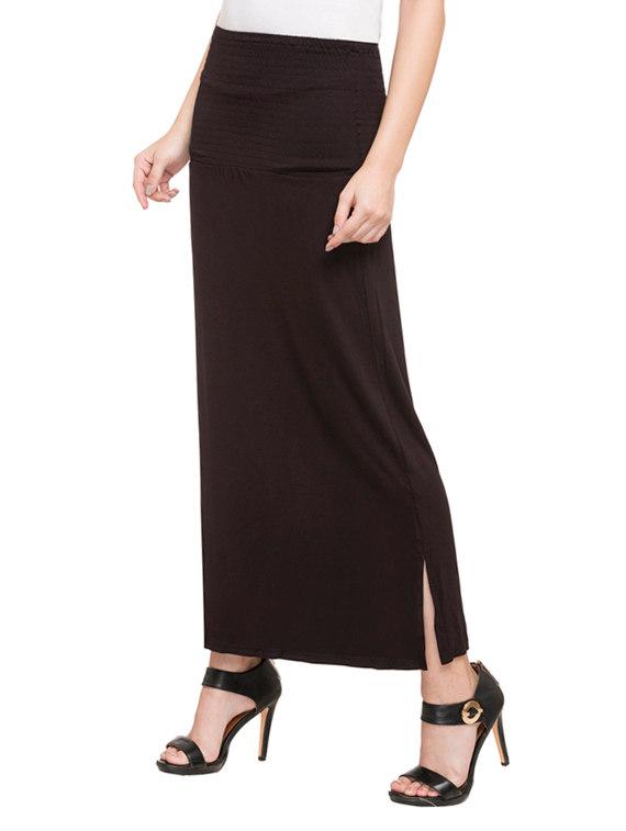 black solid straight skirt - 15015050 - Zoom Image - 2