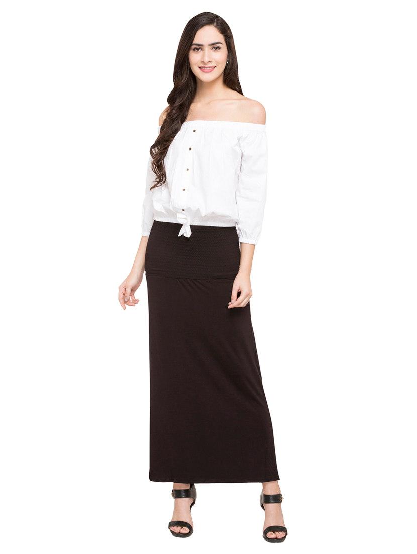black solid straight skirt - 15015050 - Zoom Image - 4