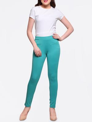 green solid jeggings - 15015067 - Standard Image - 4