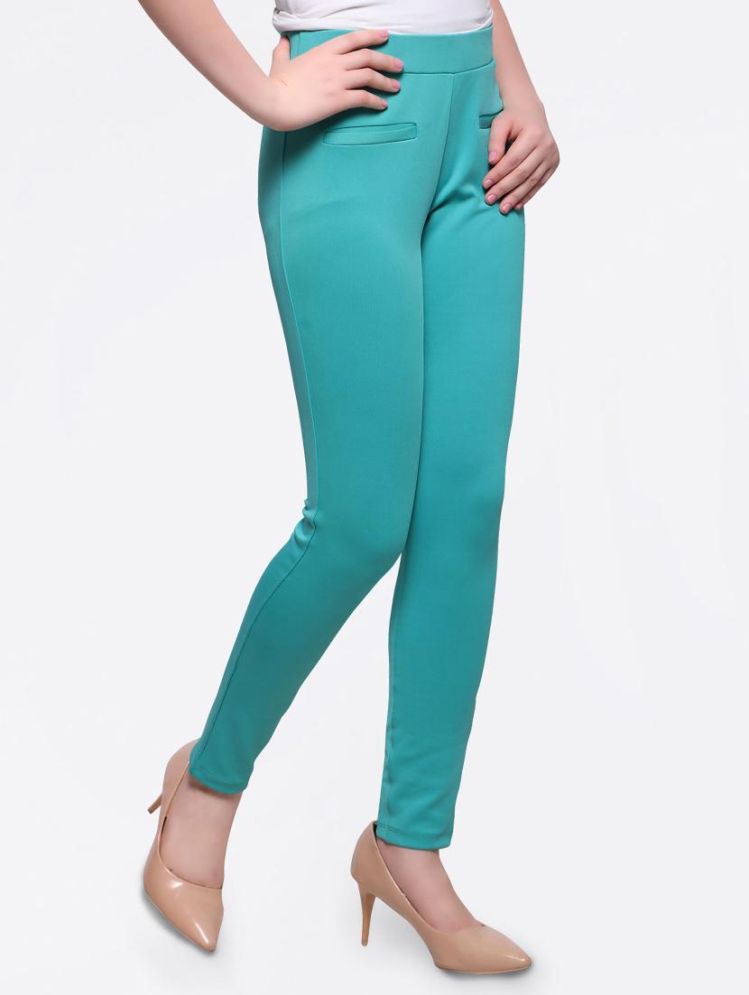 green solid jeggings - 15015067 - Zoom Image - 2