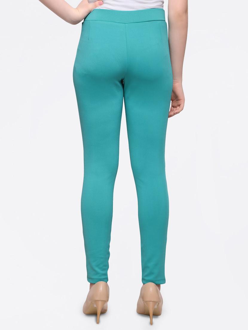 green solid jeggings - 15015067 - Zoom Image - 3