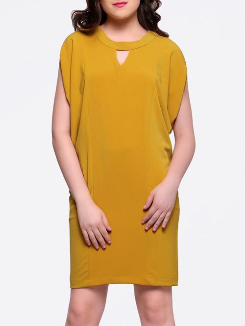 yellow solid shift dress - 15015071 - Standard Image - 1