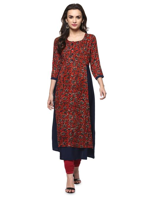 printed layered kurta - 15015112 - Standard Image - 1
