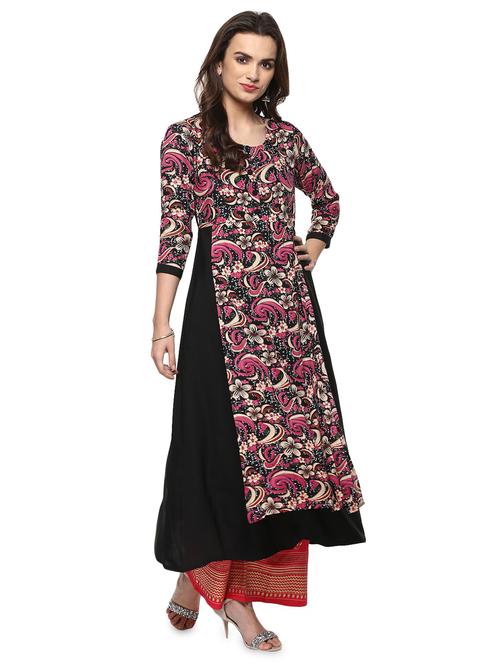 Printed layered kurta - 15015127 - Standard Image - 1