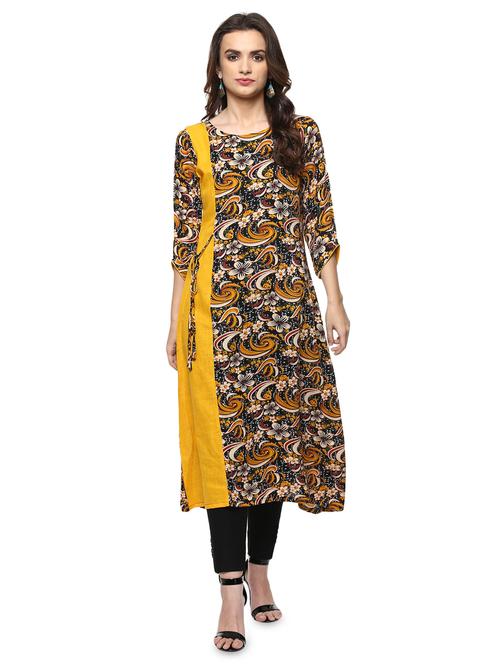 printed a-line kurta - 15015132 - Standard Image - 1