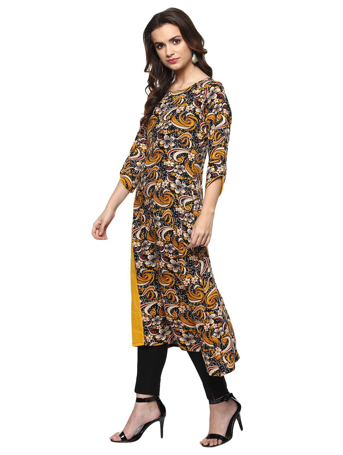 printed a-line kurta - 15015132 - Zoom Image - 2