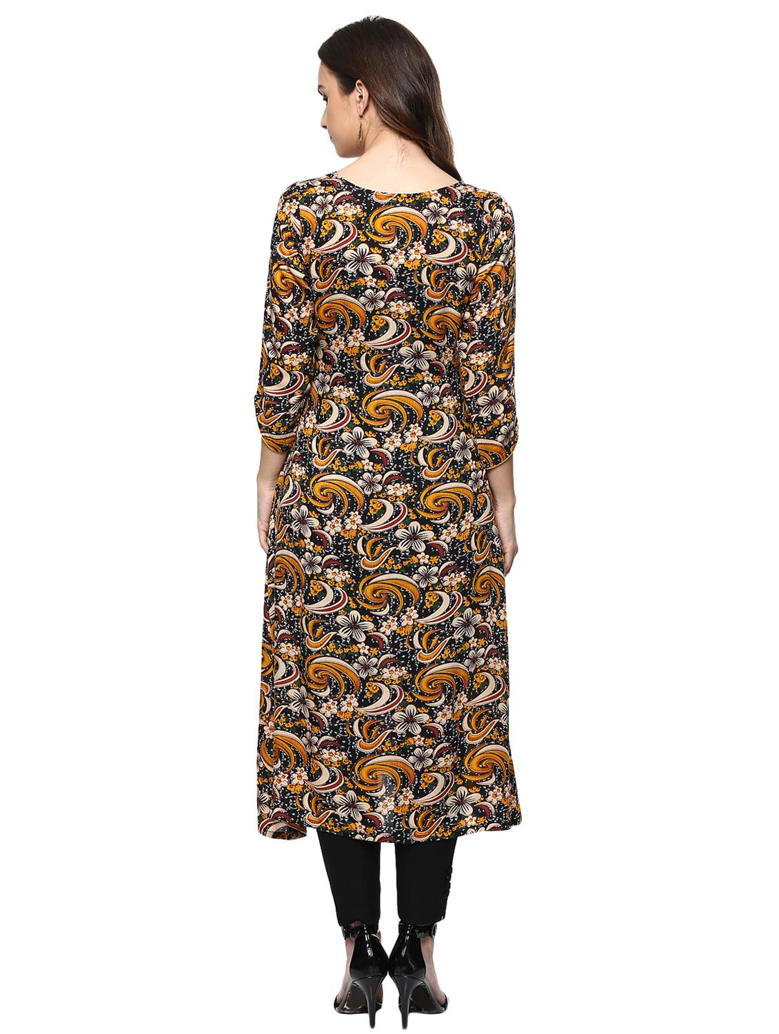 printed a-line kurta - 15015132 - Zoom Image - 3