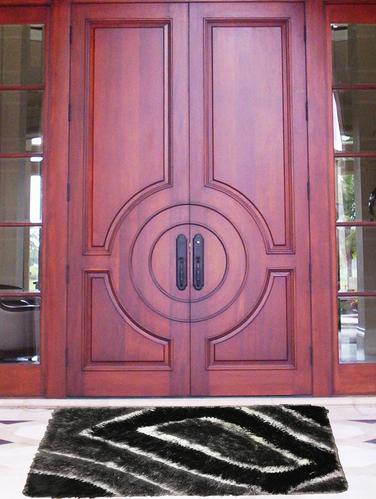 Geometric Pattern Shaggy Door Mat - 15015138 - Very Small Image - 1