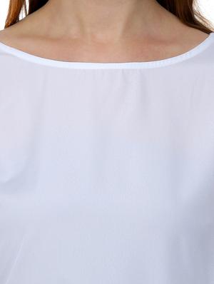 solid white bell sleeved top - 15015384 - Standard Image - 5