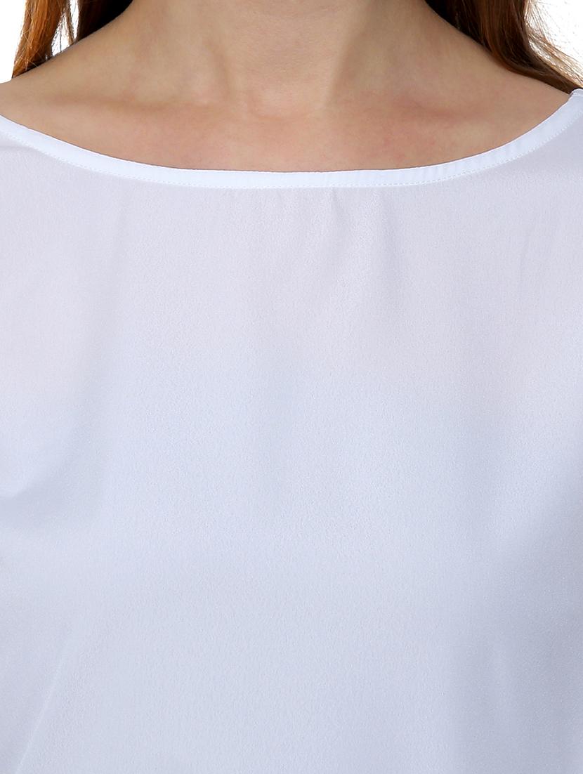 solid white bell sleeved top - 15015384 - Zoom Image - 5