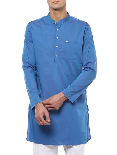 blue cotton kurta - 15015411 - Very Small Image - 1