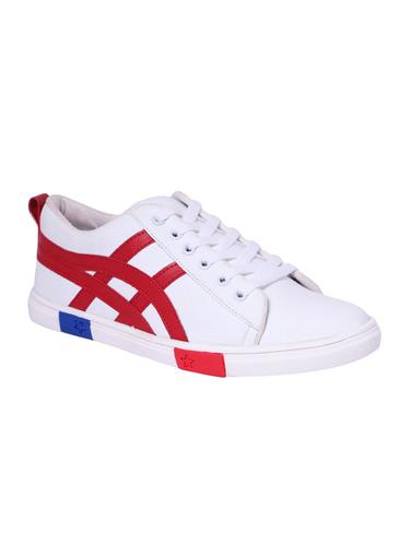 white leatherette lace up sneaker - 15015457 - Very Small Image - 1