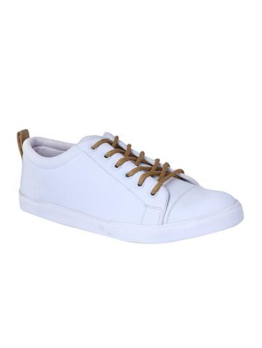 white leatherette lace up sneaker - 15015466 - Very Small Image - 1