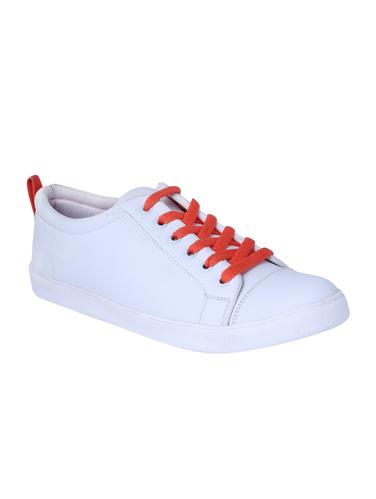 white leatherette lace up sneaker - 15015471 - Very Small Image - 1