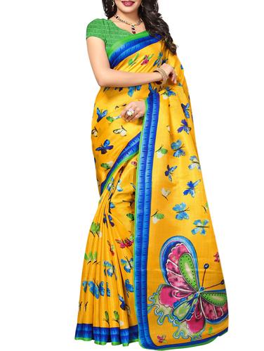 conversational printed saree with blouse - 15015498 - Very Small Image - 1