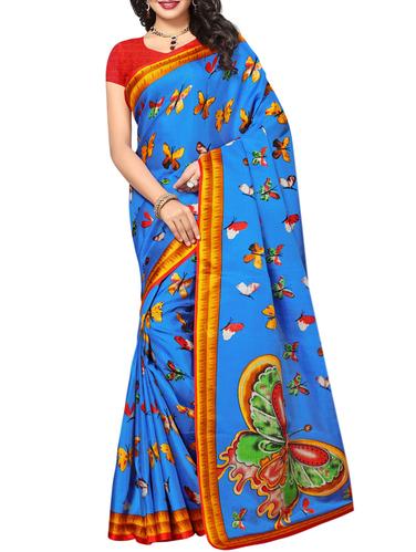 Conversational printed saree with blouse - 15015500 - Very Small Image - 1