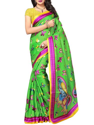 Conversational printed saree with blouse - 15015501 - Very Small Image - 1