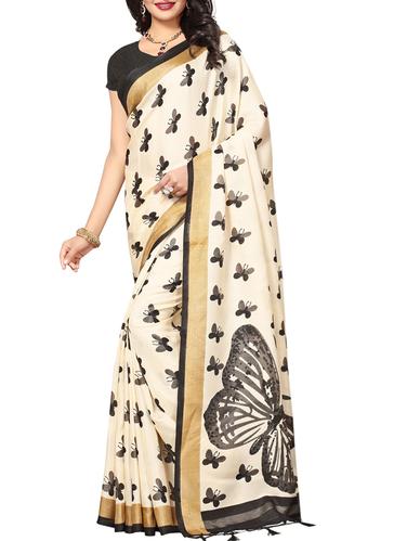Conversational printed saree with blouse - 15015507 - Very Small Image - 1